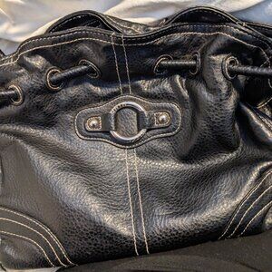 Black Pebbled Leather Bag, Cute